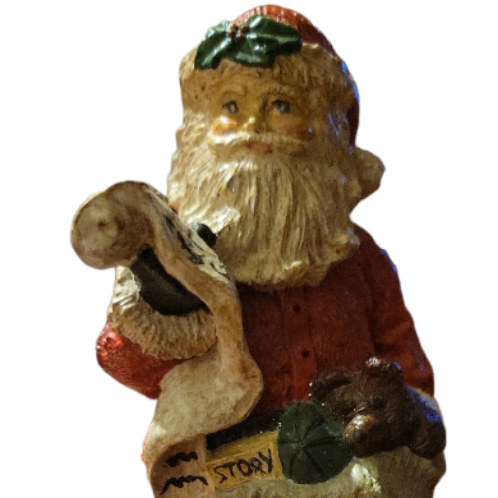 Vtg 1991 Stamped Santa Claus Christmas Story Good & Naughty List Statue Figurine - Picture 1 of 8